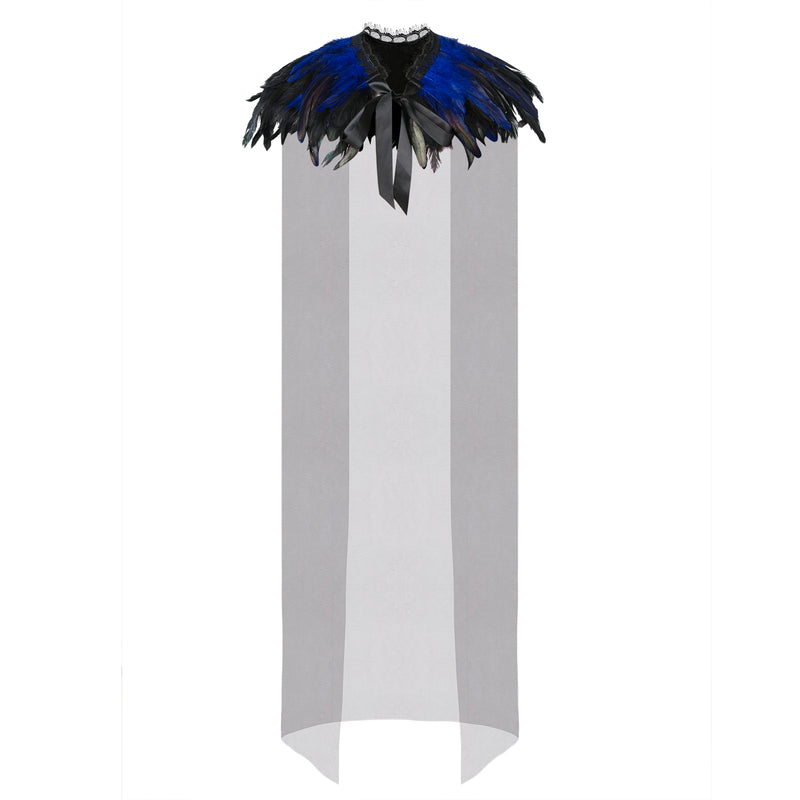 Steampunk Gothic Shawl Crow Costume Shrug Vampire Witch Accessory Back View