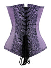 Women's Vintage Jacquard Boned Corsets Bustiers with Buckles Purple Back View