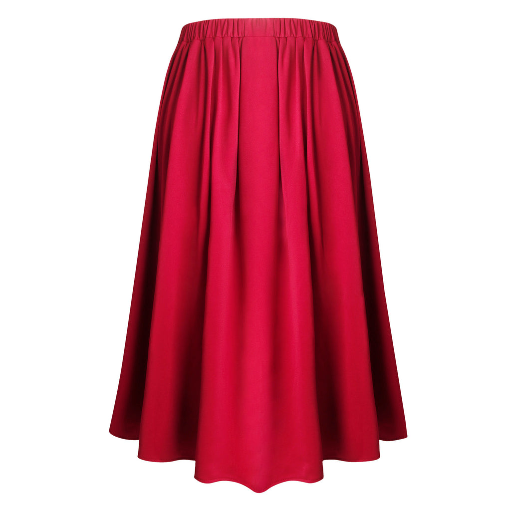 Victorian Vintage High Waist Ankle Length Swing Long Skirt Back View