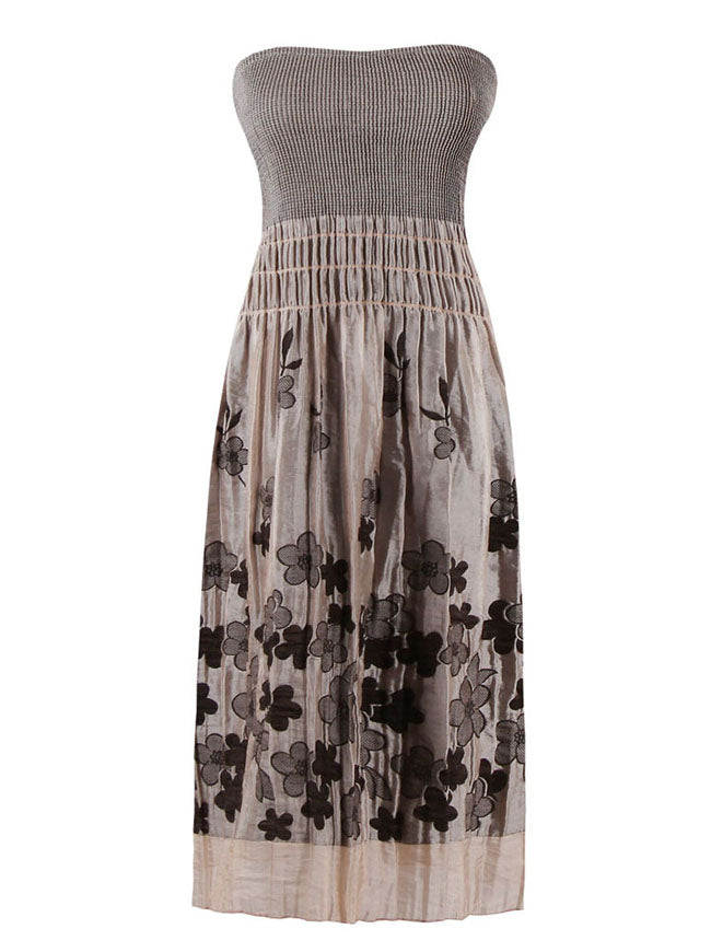 Fashion Vintage Strapless Floral Print Dress or Skirt