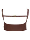 Accessoires pour femmes Harnais de corps en cuir PU gothique réglable à bretelles évider sans cuissard soutien-gorge Cage brun vue arrière