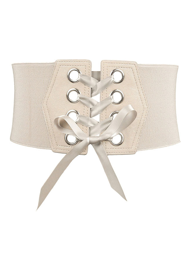 Fashion Leather Lace-up Elastic Wide Waist Corset Belt – Charmian Corset