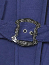 Women's Retro Denim Effect Cowboy Buckle Underbust Corset Blue Detail View