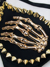 Steampunk Metallic Rivets Skull Evil Skeleton B Cup Bra Lingerie for Party