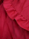 Steampunk Gothic Ruffled Layered Tulle Tutu Bustle Skirt Red Detail View