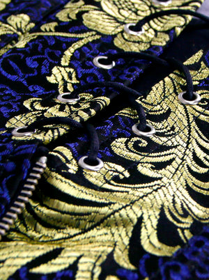 Steampunk sur le thème Floral Zipper bretelles bretelles Rockabilly Overbust Corset Vest