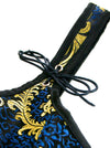 Jacquard Boned Zipper Lace-up Corset Bustier Top med avtakbare garters
