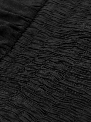 Mode tunique en dentelle de coton à manches cloche plissé haut évasé tunique