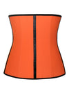 Women's Steel Boned Latex Hooks Workout Sport Waist Trainer Corset Orange Back View