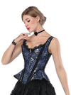 Gothic Jacquard Halloween Costumes Shoulder Strap Burlesque Overbust Corset Top Side View