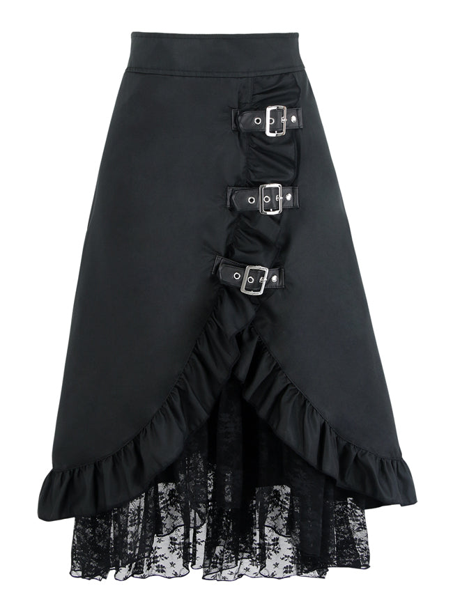 Steampunk Gothic Vintage Gypsy Hippie Lace Party Bustle Skirt Detail View