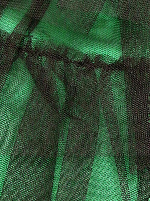Hochwertiges Schatz-Brustlinien-Halloween-Kostümkorsett der Frauen mit Rockgrün Detailansicht