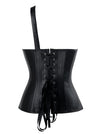 Steampunk Retro Gothic Faux Leather Bustier Corset with Straps Back View