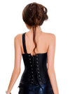 Steampunk Gothic Faux Leather Bustier Corset with Shoulder Straps Model View