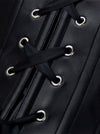 Steampunk Gothic Faux Leather Lace Up Bustier Corset with Shoulder Straps Detail View