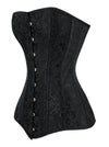 Fashion Sexy Burlesque Women Black Brocade Steampunk Sweetheart Strapless Lace Up Body Shapewear Overbust Corset Tops Side View