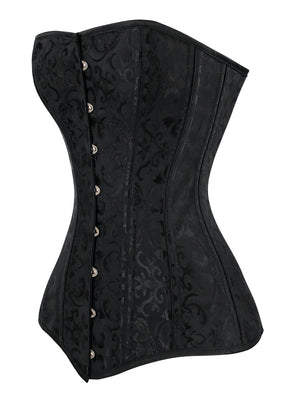 أزياء مثير سخرية النساء الديباج الأسود Steampunk الحبيب حمالة الدانتيل يصل ملابس داخلية الجسم مشد Overbust قمم الجانب عرض