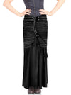 Steampunk Vintage Ruffled High Waisted Buckles Chain Long Skirt