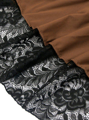 Rock Punk Comfortable Lace Trim Ruffled Irregular Rockabilly Party Skirt Detail View
