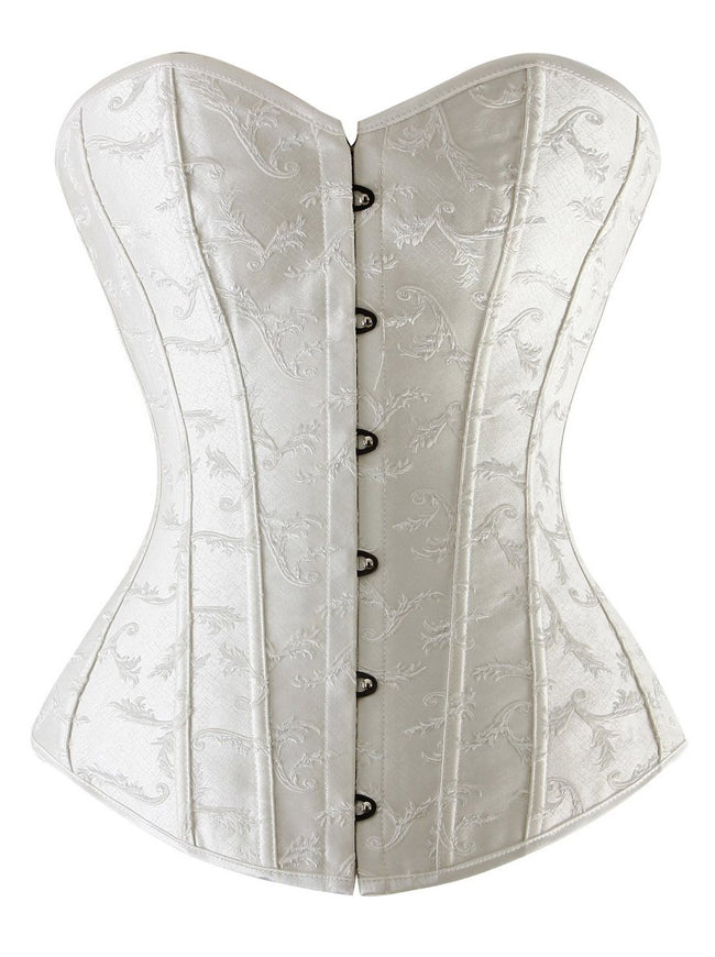 Beauty Corset Top Bustiers Overbust Satin Sexy Victorian Corsets Corselet  Brocade Vintage Style Korsett for Women Plus (Color : 808 White, Size :  5XL) : : Fashion