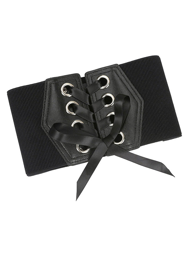 Gothic Ribbon Lace Up Closure Waist Trainer Waist Cincher Corset Belt