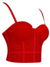 Spaghetti Straps Mesh Breathable B Cup Bustier Crop Top Side View