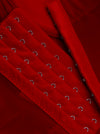 Spagettihihnat hengittävä koukku ja silmien sulkeminen Bustier Crop Top Red Detail View