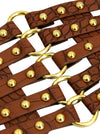 Vintage Retro Fashion Faux Leather Rivet Elastic Waist Cinch Belt Detail View