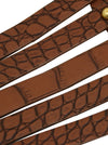Steampunk Retro Faux Leather Rivets Elastic Waist Cinch Belt Brown Detail View