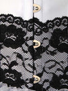 Vintage Lace Trim Plastic Boned Underbust Waist Training Corset Detail View