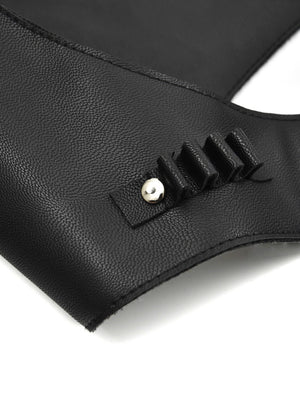 Accessoires pour femmes Steampunk Harnais en cuir PU Soutien-gorge à bretelles ajustable évidé sans cuillère Soutien-gorge Cage noir