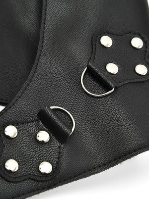 Accessoires pour femmes Harnais de corps en cuir PU de haute qualité Soutien-gorge à bretelles ajustable évidé Cupless Tank Cage noir