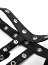 Women's Accessories Retro PU Leather Body Harness Adjustable Strappy Hollow Out Cupless Tank Cage Bra Black Detail View