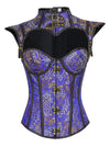 Steampunk Victorian Retro Jacquard Overbust Corset with Shrug Main View