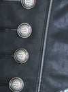 Women's Retro Faux Leather Underbust Wide Corset High Waist Belt Black Detail View