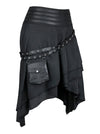 Steampunk Vintage Cyberpunk Pirate Skirt avec ceinture à poche réglable