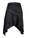 Retro Renaissance Irregular Party Skirt with Faux Leather Pocket Belt