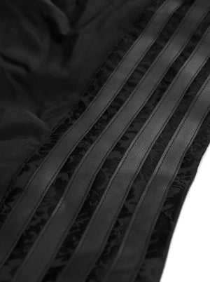 ヴィンテージレトロな滑らかなフェイクレザーポケットベルト高低スカート海賊コスチューム