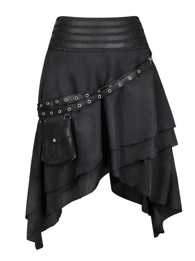 Steampunk-themed Clubwear Evening Dance Party Skirts with Pocket
