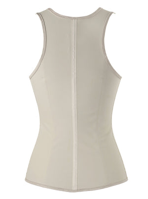 Womens Latex Waist Training Gym Workout Cheap Underbust Vest Corset Tops Back View