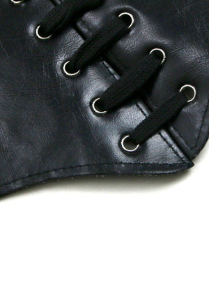 Classique Vintage Punk Gothic Waistband Stretchy Cinch Faux Leather Waist Belt Vue détaillée
