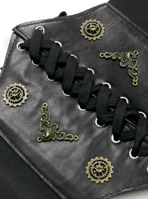 Cincher Steampunk Accessoires Vintage Velcro Waist Cincher Punk Vintage Waist Trimmer Belt Vue détaillée