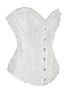 Classical Vintage Lady White Punk Sweetheart Plastic Boned Strapless Waist Cincher Overbust Corset Tops Side View