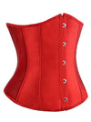 Mode féminine Satin taille formation Corset désossé Costume Saint-Valentin haut rouge vue latérale