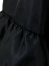 Steampunk Retro Elastic Ruffled Irregular High Low Party Skirt Black Detail View