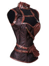Steampunk Brown Gothic Cheap Jacket Bustiers Steampunk Apparel Belts Vintage Corset Top Side View