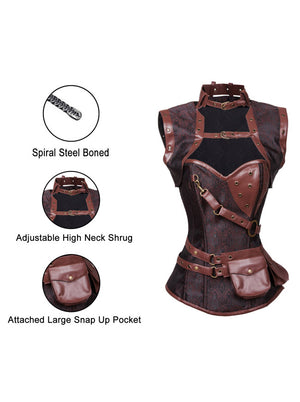 Fashion Hot Selling High Quality Women Denim Gothic Steampunk Sweetheart Lace Up Corset Tops Detail View