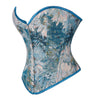 Medieval Retro Victorian Plastic Boned Overbust Brocade Jacquard Overbust Corset Side View