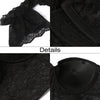 Sleeveless Strap Corset Black Lace Bustier Bodycon Camisole Crop Tops Detail View
