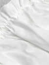 Chemisier élégant à épaules dénudées à manches courtes et volants pour femme Top court Blanc Vue détaillée